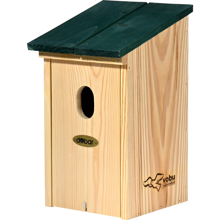 dobar VOBU Nistkasten Flachdach für Gartenrotschwanz - Höhlen-Nistkasten aus Holz für Wildvögel mit