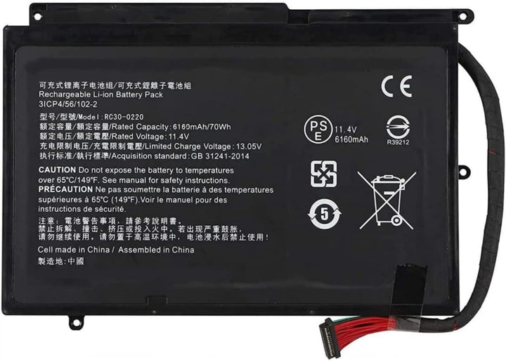 PUGASR RC30-0220 Laptop Akku Kompatibel mit Razer Blade Pro 17" (2017) i7-7700HK GTX 1060 RZ09-0220