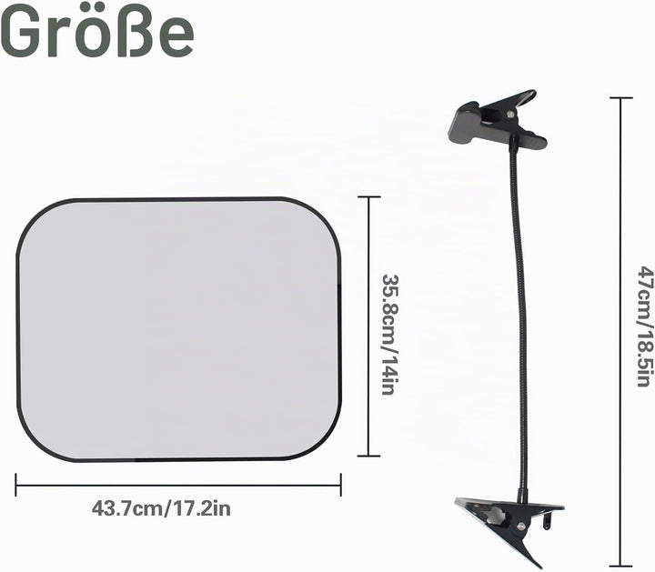 2 Stück Laptop Sonnenblende für Arbeiten im Freien,mit flexiblem Clip-Ständer,Wasserdicht, Faltbar,