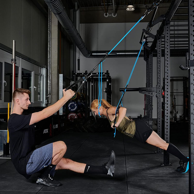 aeroSling Elite Schlingentrainer - Sling Trainer Ganzkörpertraining mit Umlenkrolle, Türanker - Vide