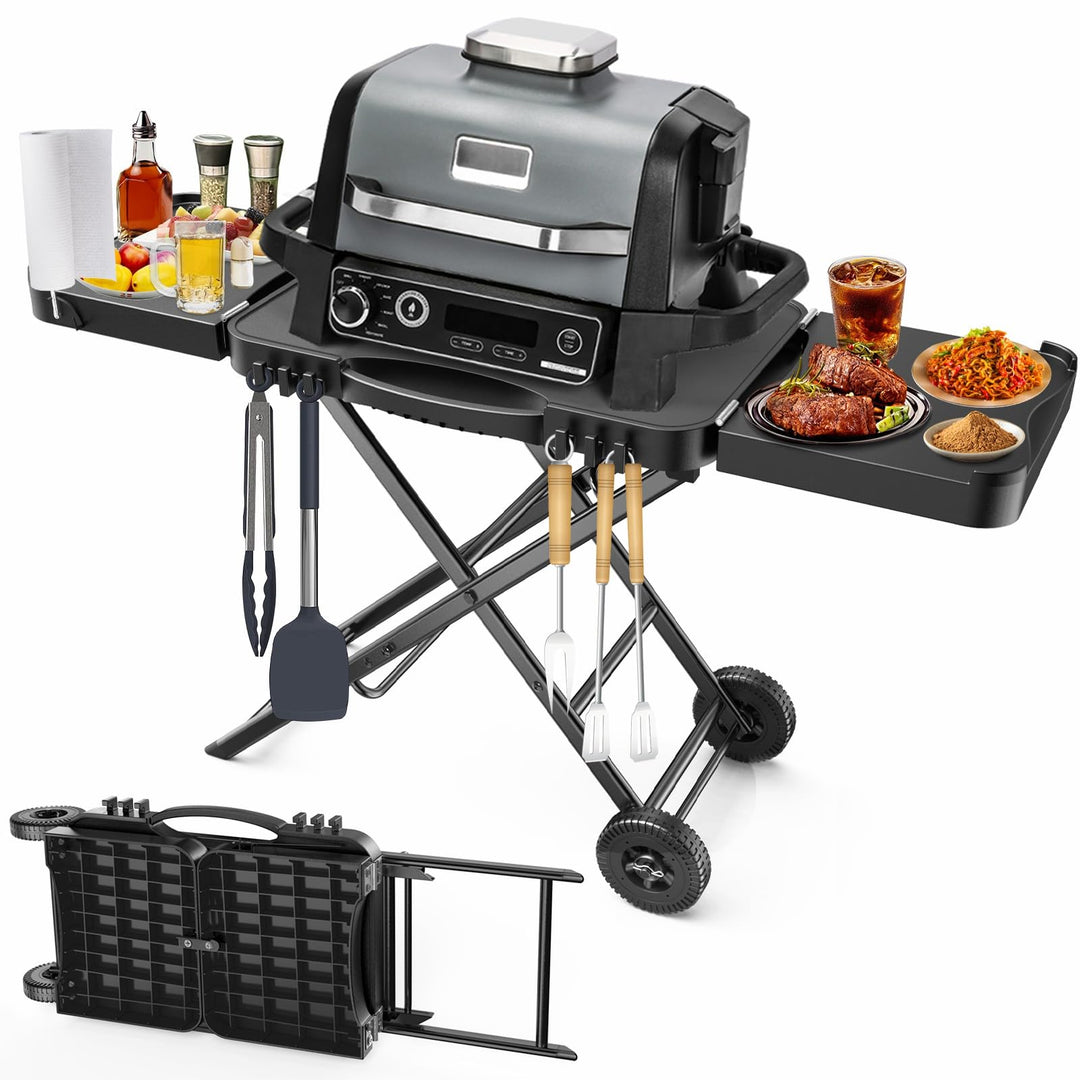 Tragbarer Grillwagen für Ninja Woodfire, Weber, Blackstone, Nexgrill, Traeger und den meisten tragba