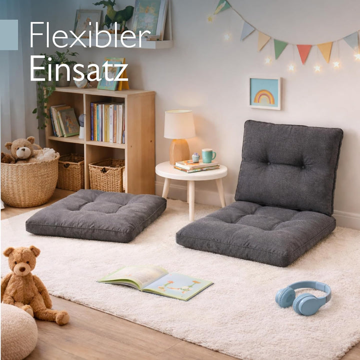 Beautissu Lounge Auflagen Set Sitzkissen 60x60 cm &amp; Rückenkissen 60x40 cm – Schmutz- &amp; Wasserabweise