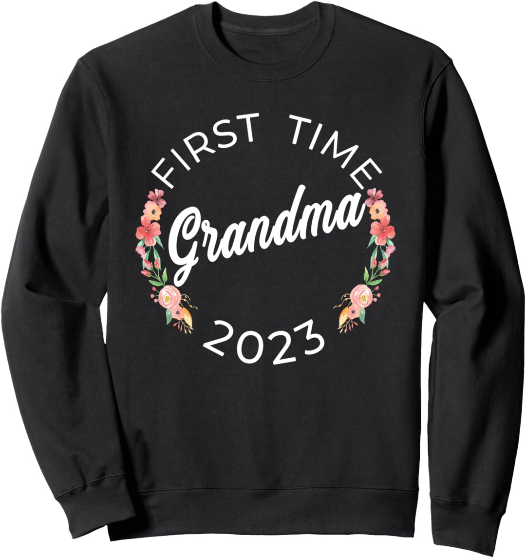 First Time Grandma 2023 Schwangerschaftsankündigung Floral Sweatshirt