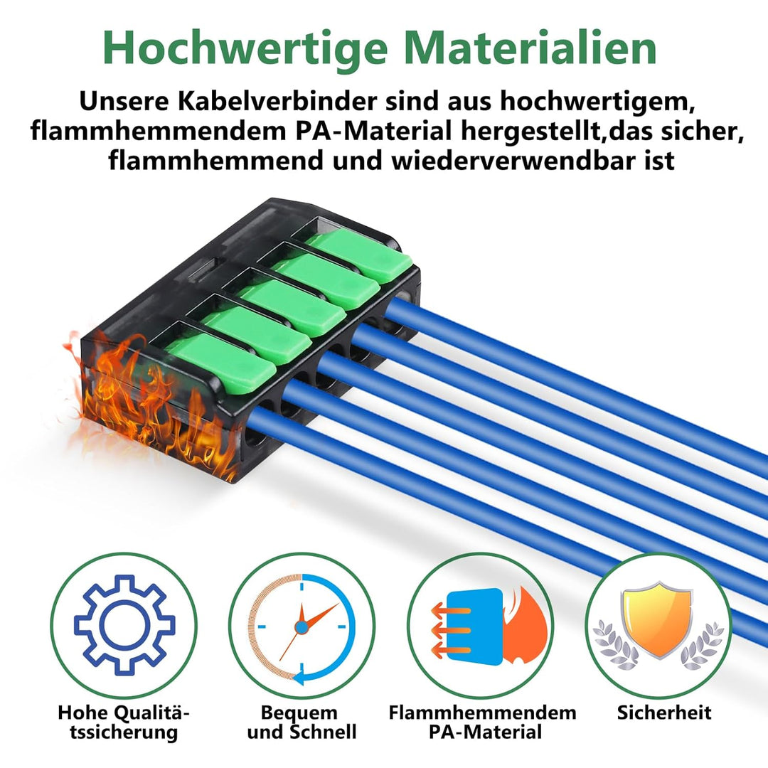 DOMAXWILL Kabelverbinder Kabelklemmen Elektro, 75 Stück klemmen elektro Verbindungsklemmen Klemme, 4
