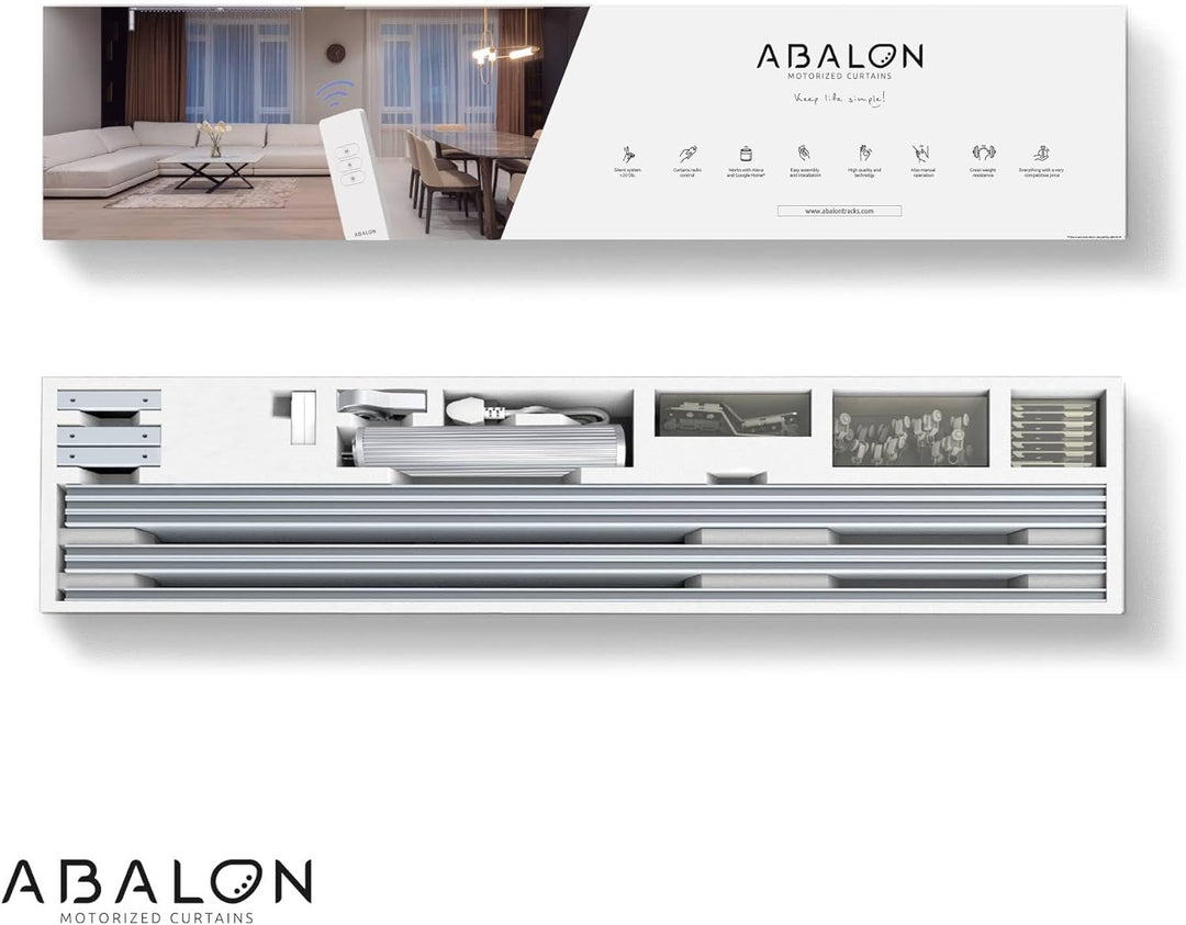 ABALON Motorisierte Vorhangschiene mit Fernbedienung (Not Wifi), 1-8 Meter, Aluminium, elektrische v