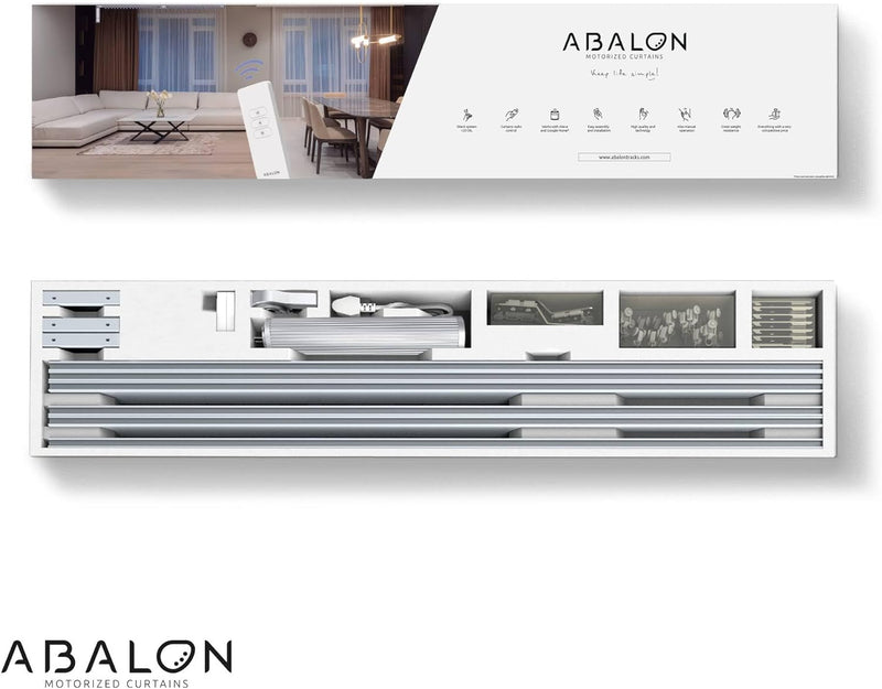 ABALON Motorisierte Vorhangschiene mit Fernbedienung (Not Wifi), 1-3 Meter, Aluminium, elektrische v