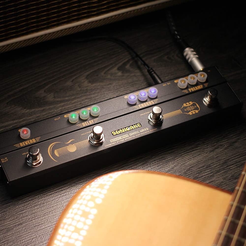 SONICAKE Multi Effektpedal Gitarre Akustikgitarre DI Box Multi Effektpedal Preamp Chorus Delay Rever