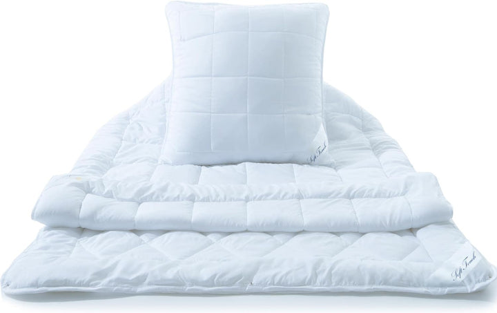 aqua-textil Soft Touch 1x Kopfkissen 80 x 80 cm Set inkl Bettdecke 4 Jahreszeiten 135 x 200 cm Winte