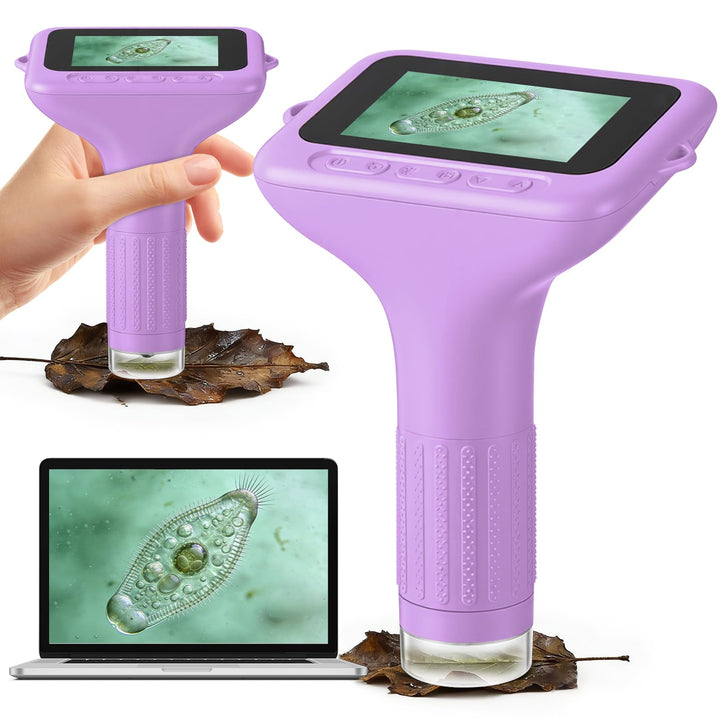 Mikroskop für Kinder: Digitales Mikroskop mit 3" IPS Bildschirm 1000x Vergrösserung, 1080P Handmikro