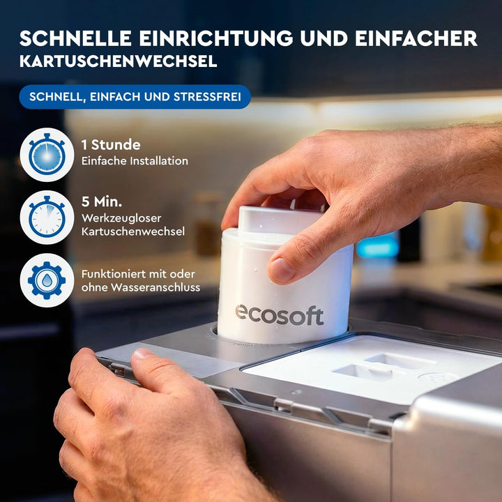 Ecosoft Wasserspender Spark – Auftisch Osmoseanlage mit 4-Stufiger-Filtrierung – UV-Reinigung, Touch