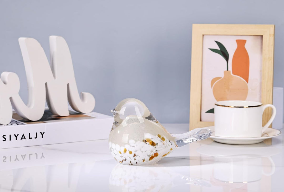 WUBIANJIE Mundgeblasene Glas-Vogelstatue, Sammlerstück, Tierkunst, Briefbeschwerer, Wohnzimmer, Schl