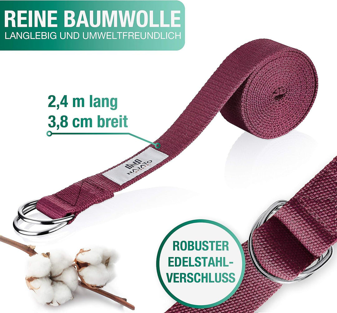 NAJATO Sports Yoga Block Kork 2er Set – Wahlweise mit Yogagurt – Yogablock inkl. E-Book (PDF Datei)