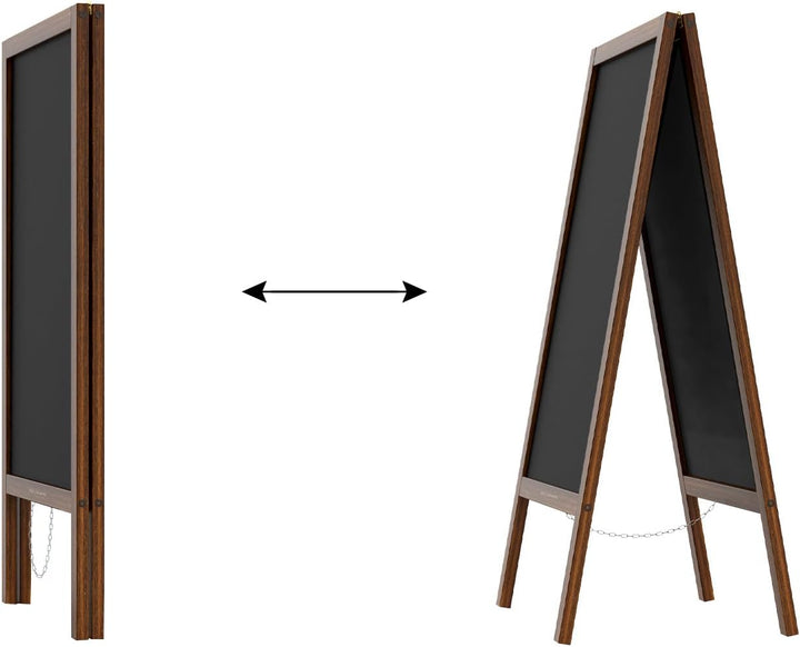 ALLboards Kundenstopper Wasserfest mit lackiertem Holzrahmen 100x60cm, Werbetafel, Gehwegaufsteller,