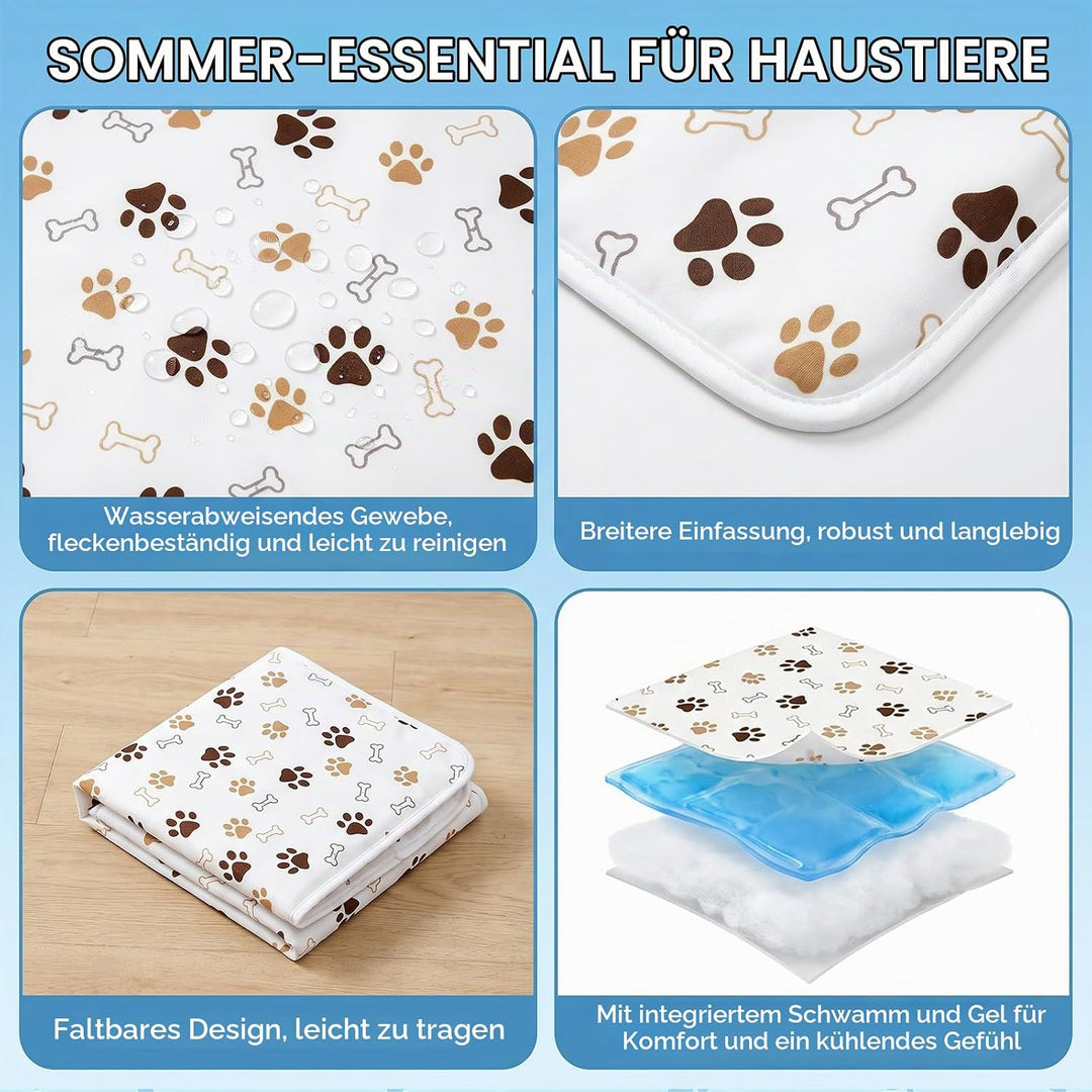 Kühlmatte für Hunde und Katzen, Selbstkühlende Hundematte mit Ungiftigem Gel, kühle Unterlage für Ha