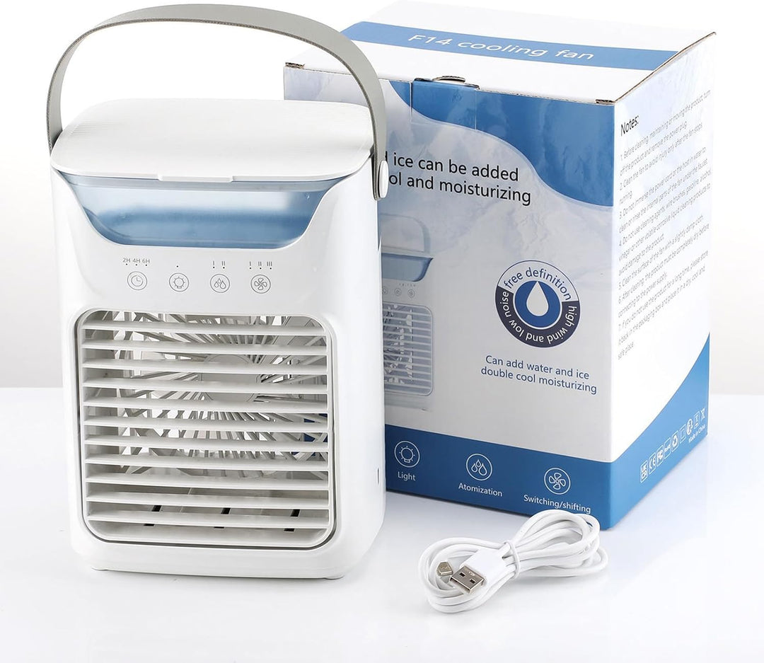 Tragbare Klimaanlagen, Luftkühler Luftbefeuchter mit Wassertank und Kaltnebel, Kühlventilator Unters
