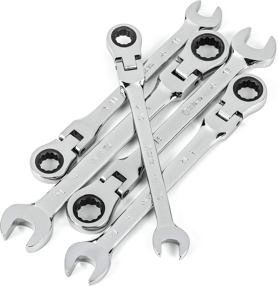 SATA ST09082, Gelenk Ratschen Ringmaulschlüssel, Gelenk Ratschen Gabelringschlüssel, 10-14 mm/70.39-