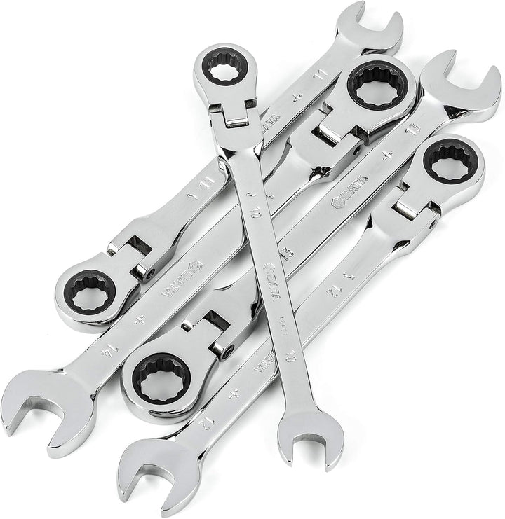 SATA ST09082, Gelenk Ratschen Ringmaulschlüssel, Gelenk Ratschen Gabelringschlüssel, 10-14 mm/70.39-