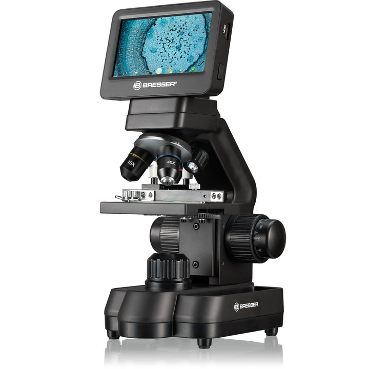 Bresser Mikroskop Biolux Touch 5 MP LCD Mikroskop für Schule und Hobby mit mechanischem Kreuztisch,