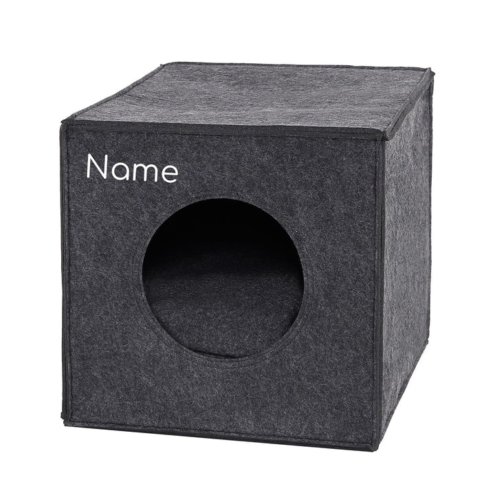 lionto Katzenhöhle aus stabilem Filz passend für Kallax Regale & andere Regalsysteme, 33x37x33 cm, K