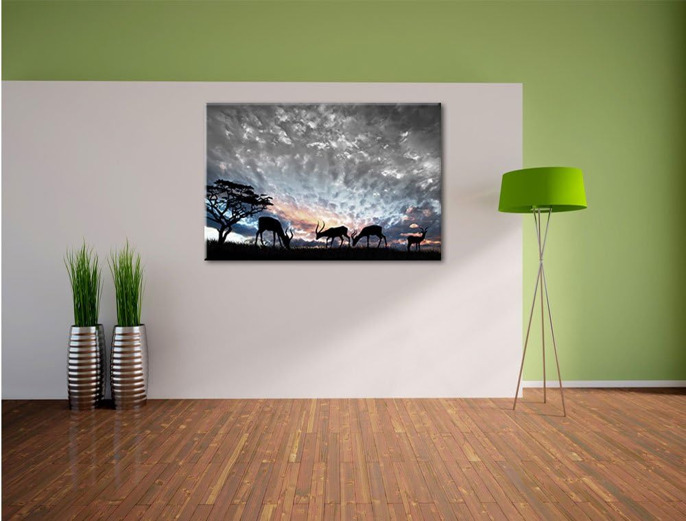 Pixxprint Tiere in der Natur als Leinwandbild | Grösse: 100x70 cm | Wandbild | Kunstdruck | fertig b