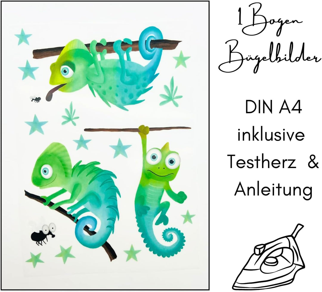 Bügelbilder Set für Textilien DIN A4 Kinder Mädchen Jungen Dino Einhorn gross klein Aufbügelbild zum