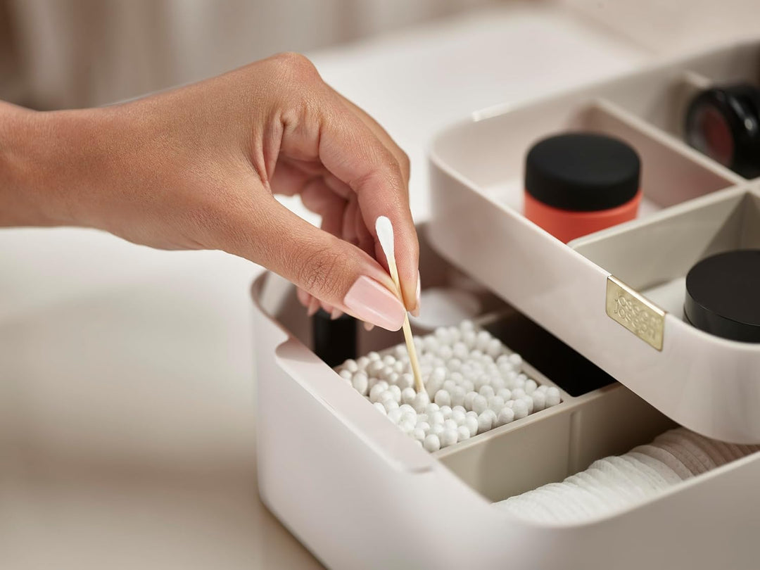 Joseph Joseph Make Me up Kompakter Spiegel und Kosmetik-Organizer-Set, Shell Spiegel + Organizer, Sp