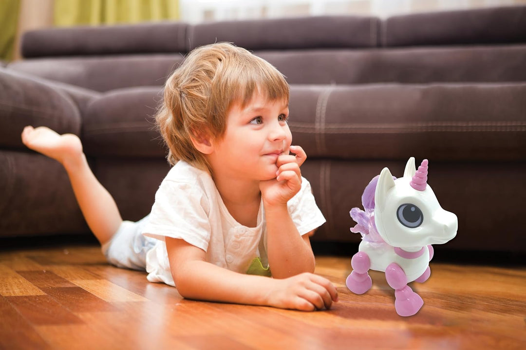Lexibook Power Einhorn Mini - Mein kleines Roboter-Einhorn - mit Geräuschen, Musik, Lichteffekten, S