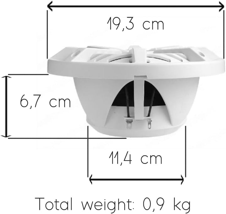 KIT Set FÜR BOSS Audio Systems MR62W 2 weisse Marine-Lautsprecher, 2-Wege, 6,5 Zoll, 16,5 cm, 100 Wa