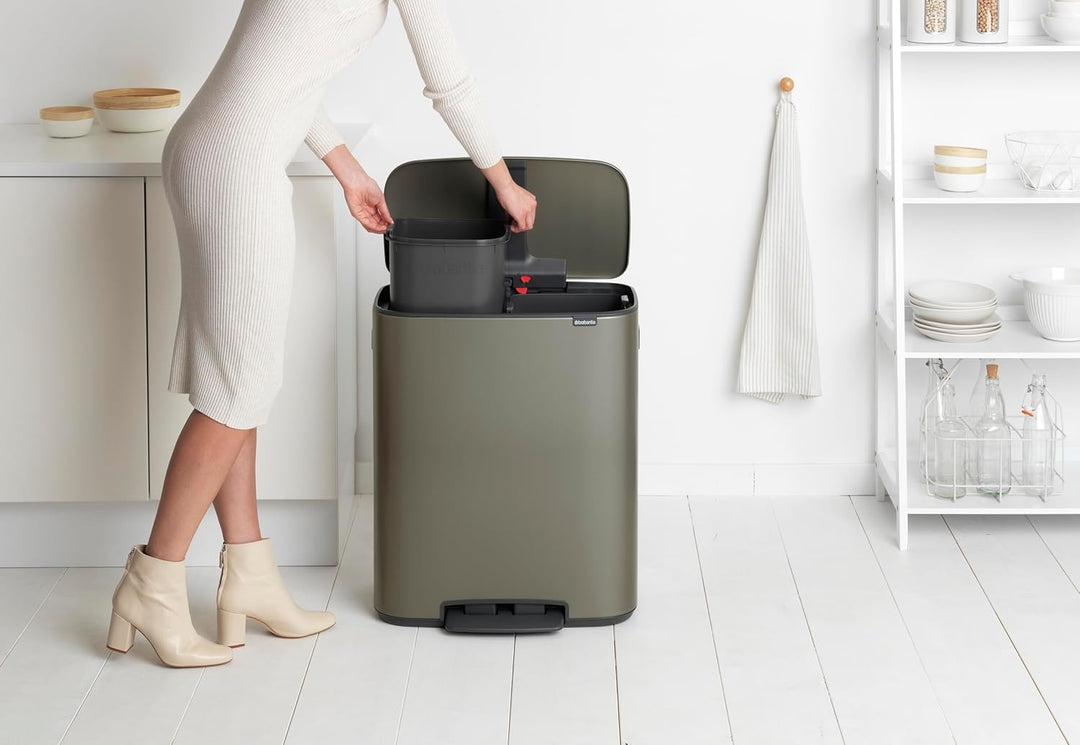 Brabantia 211546 Treteimer Bo, 2 x 30L, Platin 2 Inneneimer (2 x 30L) Platinum, 2 Inneneimer (2 x 30