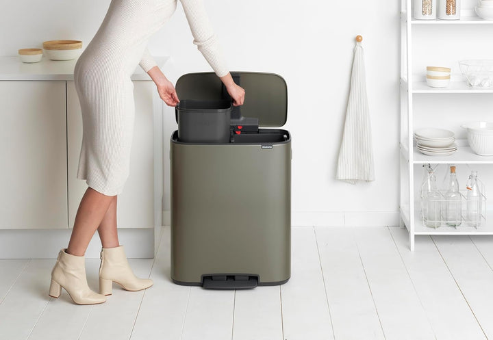 Brabantia 211546 Treteimer Bo, 2 x 30L, Platin 2 Inneneimer (2 x 30L) Platinum, 2 Inneneimer (2 x 30