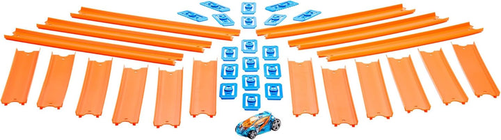 Hot Wheels Bahn Track Builder, Trackteile & Verbindungsstücke (36 Teile) für Autorennbahnen der Hot