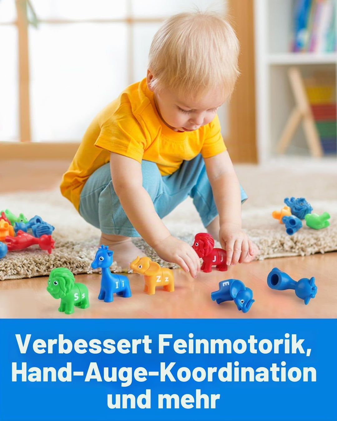 Coogam ABC Animal Letter Matching Spiel, 26PCS Gross- und Kleinschreibung Fein-Sport-Spielzeug, Vors