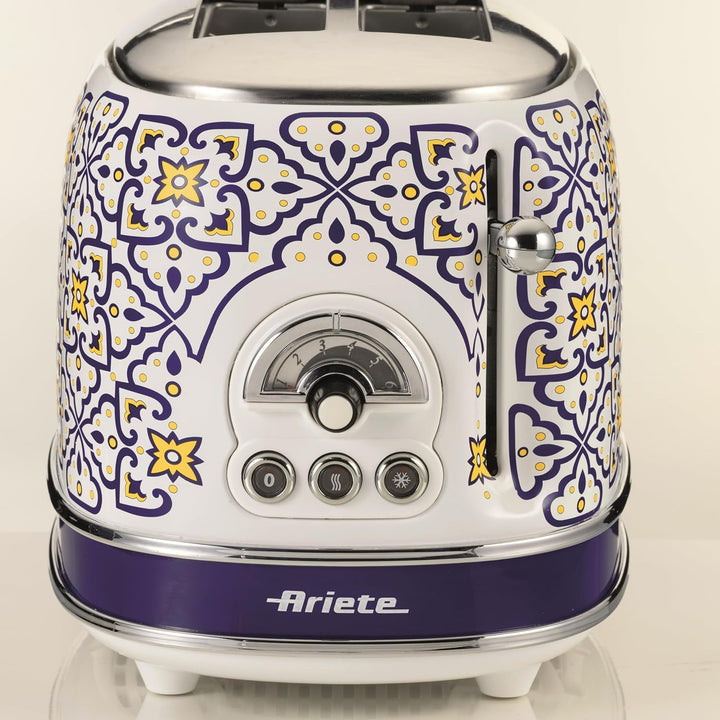 Ariete Toaster 156, Capri Weiss und Blau, Weiss und Blau