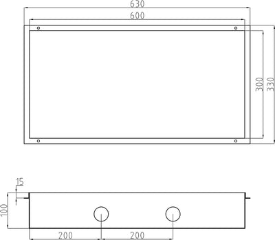 BERNSTEIN® Wandnische aus Edelstahl NT306010X randlos mit LED-Beleuchtung– 30 x 60 x 10 cm – Duschab