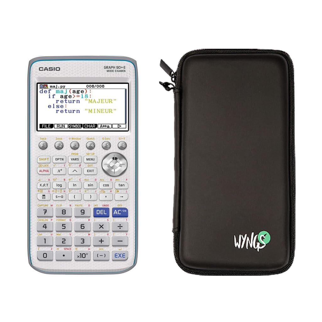 CALCUSO Sparpaket: Casio Graph 90 + E + WYNGS Schutztasche schwarz + Erweiterte Garantie von CALCUSO