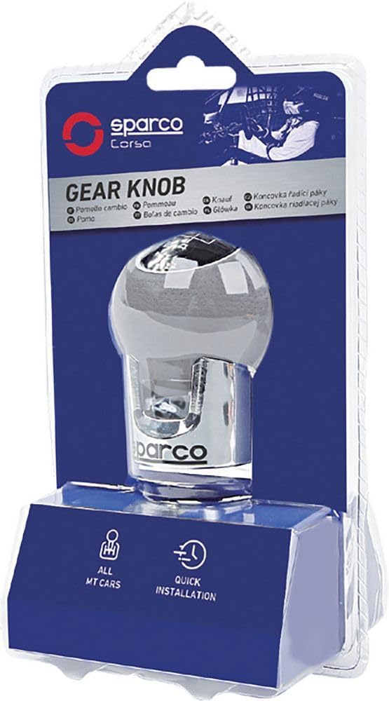 Sparco Manueller Schaltknauf Lazio Chrom/Grau Universal LAZIO Grau/Chrome, LAZIO Grau/Chrome