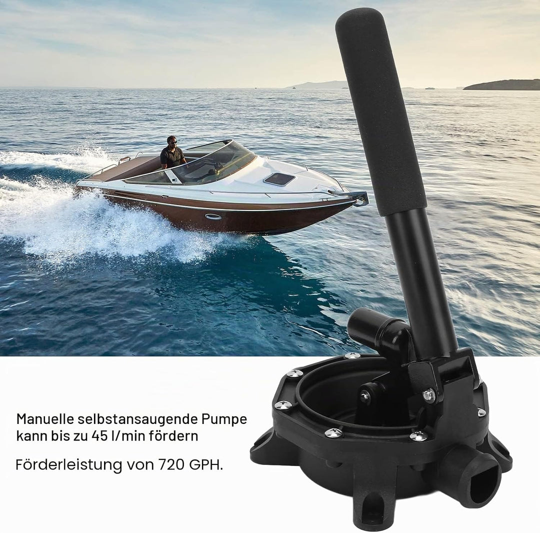 VOBOR Marine-Bilgenpumpe, manuell, selbstansaugend, 45 l/min, 720 g/h, Aluminiumlegierung für Wasser