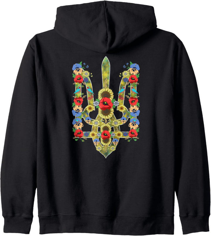 Ukrainische Trysub Sonnenblume Retro Floral Ukraine Vyshyvanka Kapuzenjacke
