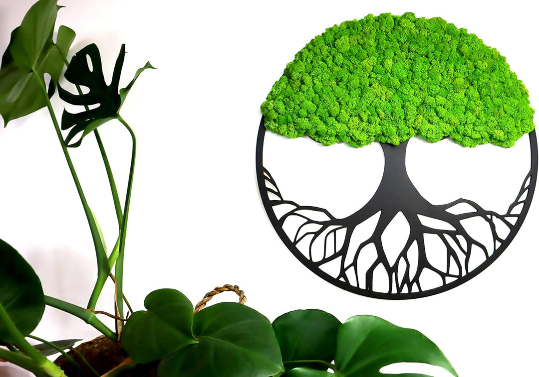 Wanddeko Moosbilder 40cm in Form Eines Baumes - Schön Aussehender Wand Baum - Bringen Sie Leben Ihre