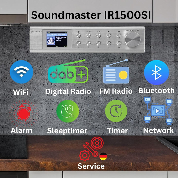 Soundmaster IR1500SI Internetradio DAB+ Digitalradio Netzwerkplayer UPNP Bluetooth Küchenunterbaurad