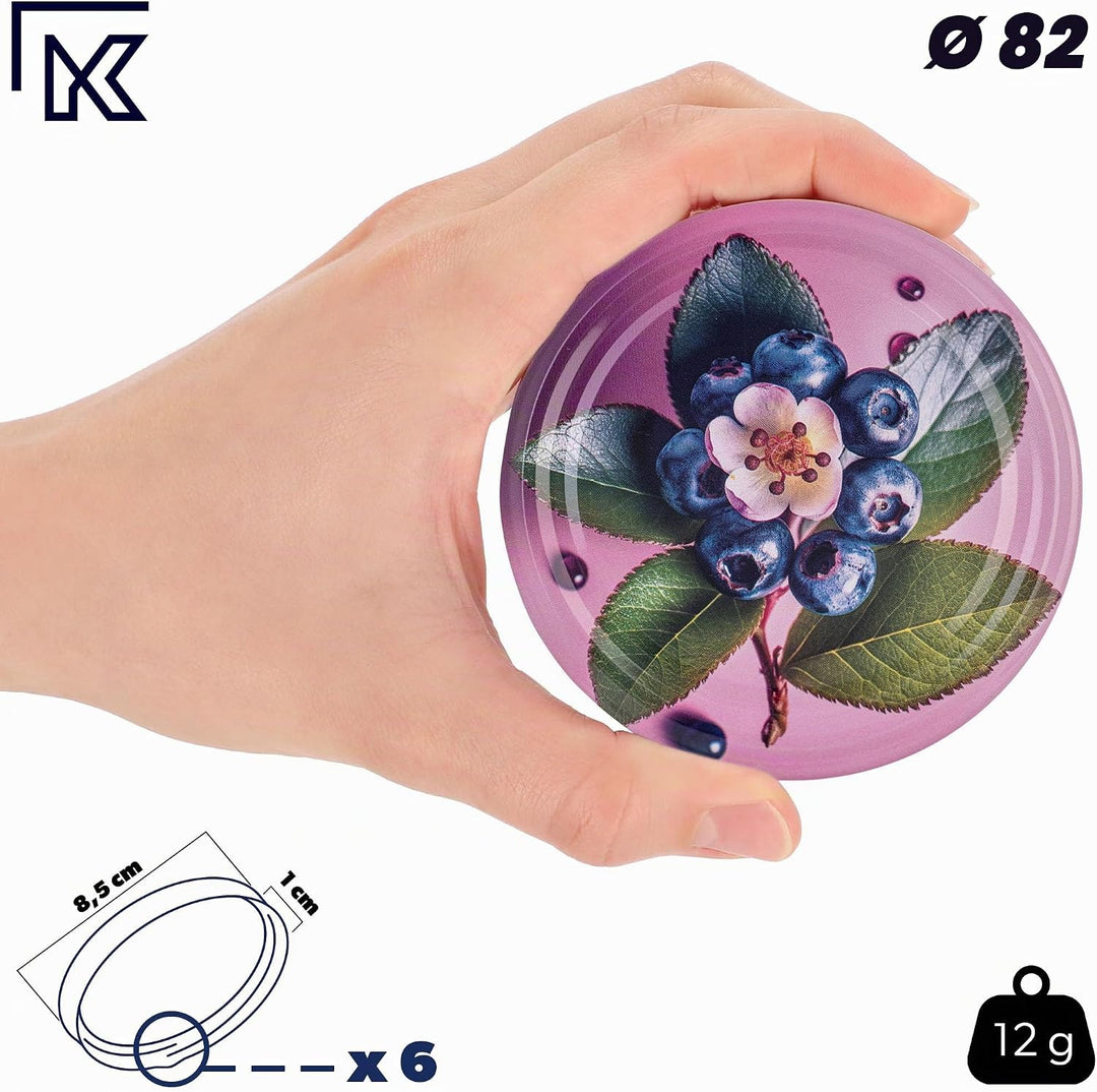 KADAX 10er Set Marmeladengläser 350ml TO82 Beerenfrüchte, Einmachgläser Vorratsgläser Mason Jar mit