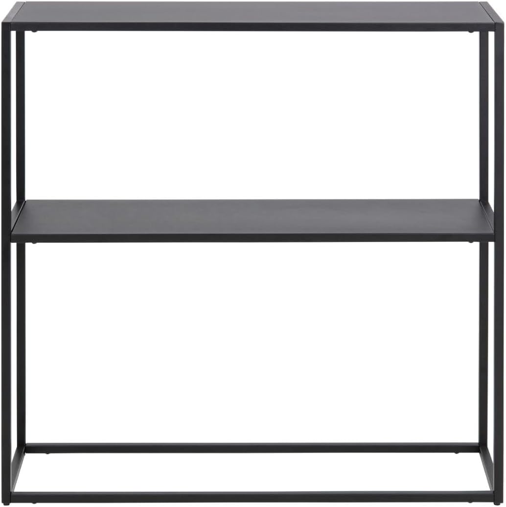 AC Design Furniture Nino Konsolentisch mit 1 Ablage, Industrieller aus Metall, Schwarzer Beistelltis