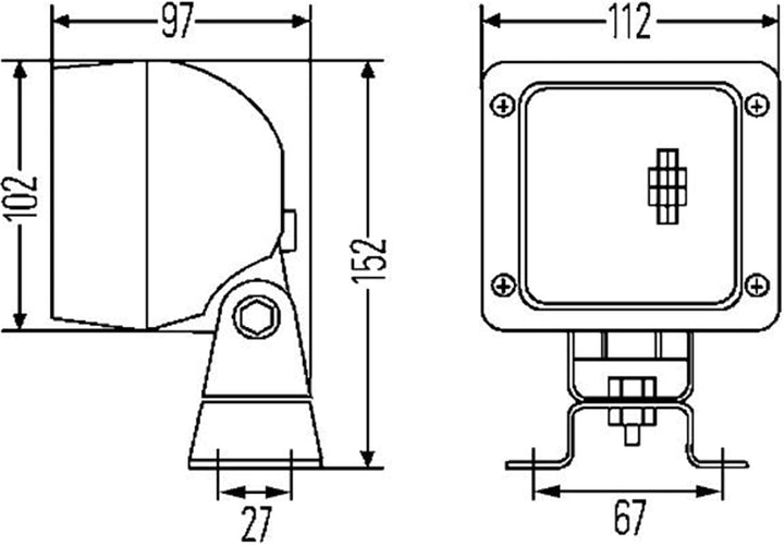 HELLA - Halogen-Arbeitsscheinwerfer - Ultra Beam - 24/12V - Anbau/Schraubanschluss - 4-Punkt Befesti