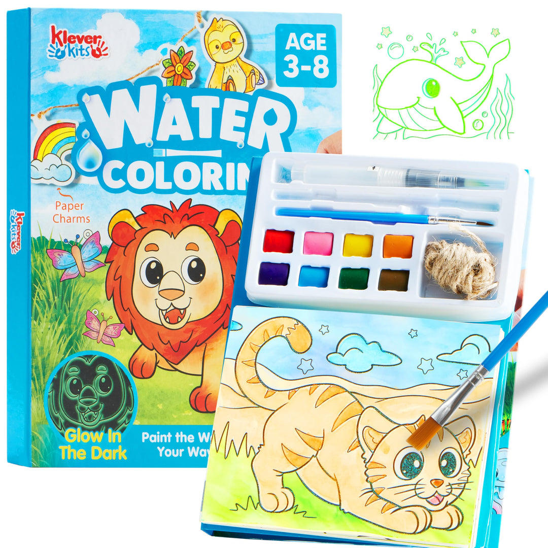 Klever Kits Aquarell-Malsets für Kinder ab 3 Jahren, Malbücher für Kleinkinder, Bastelspielzeug, Geb