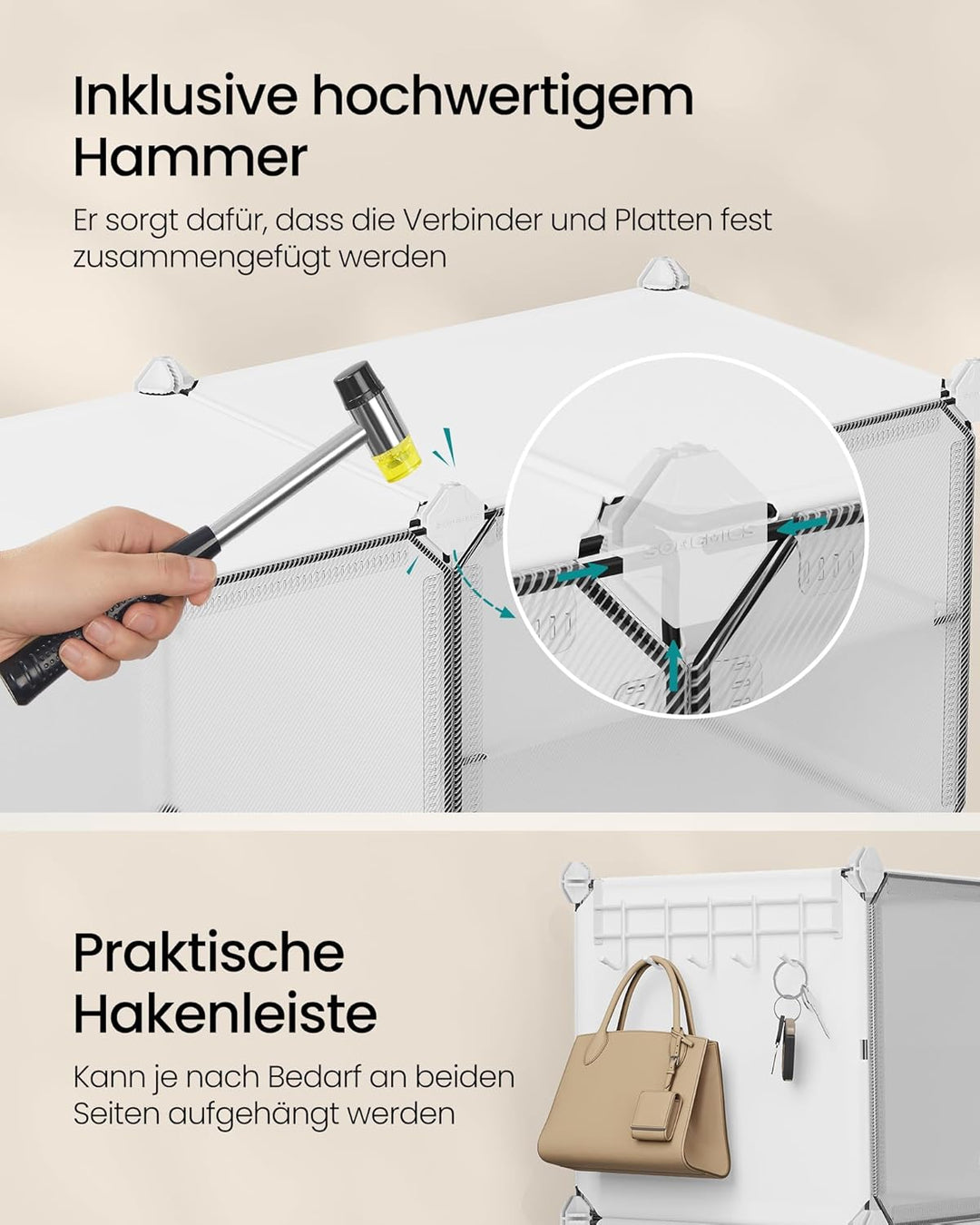 SONGMICS Schuhregal, Schuhschrank mit 10 Fächern, für Garrobe und Eingangsbereich, für bis zu 40 Paa