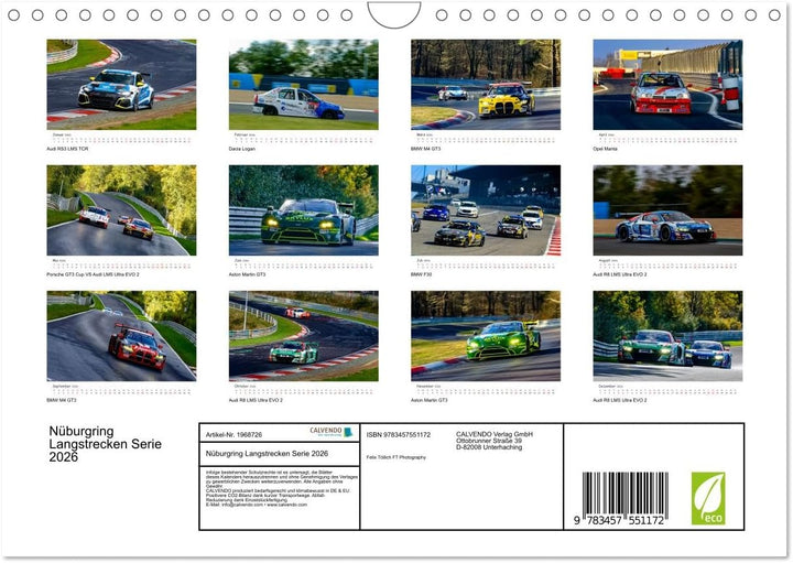 Nüburgring Langstrecken Serie 2026 (Wandkalender 2026 DIN A4 quer), CALVENDO Monatskalender: Die Sch