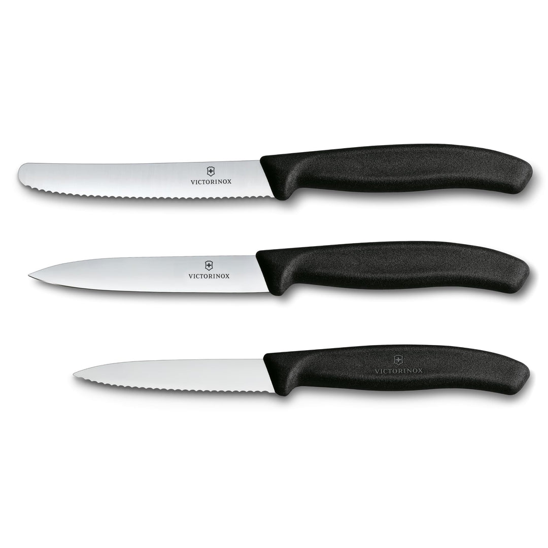 Victorinox Swiss Classic Küchenmesser Set, 3teilig, Gemüse-, Tomaten- und Frühstücksmesser, Rostfrei