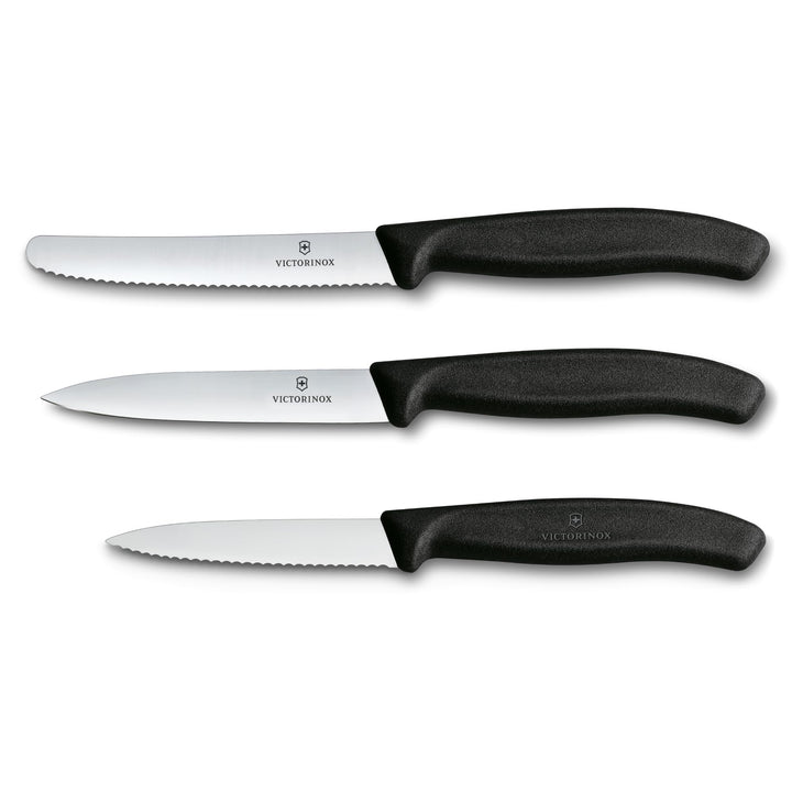 Victorinox Swiss Classic Küchenmesser Set, 3teilig, Gemüse-, Tomaten- und Frühstücksmesser, Rostfrei