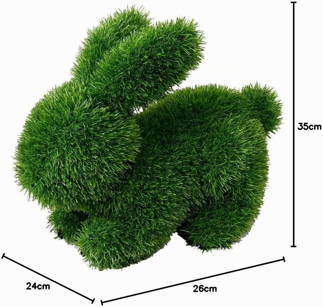 Innovative Kunstwerk Figuren aus Kunstrasen Hase Bär Hund Tier Garten Dekoration Gras Deko (Hase, 35