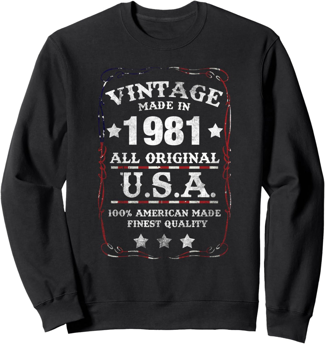 1981 Jahrgang Geburtstag Original Retro USA Amerikaner Sweatshirt